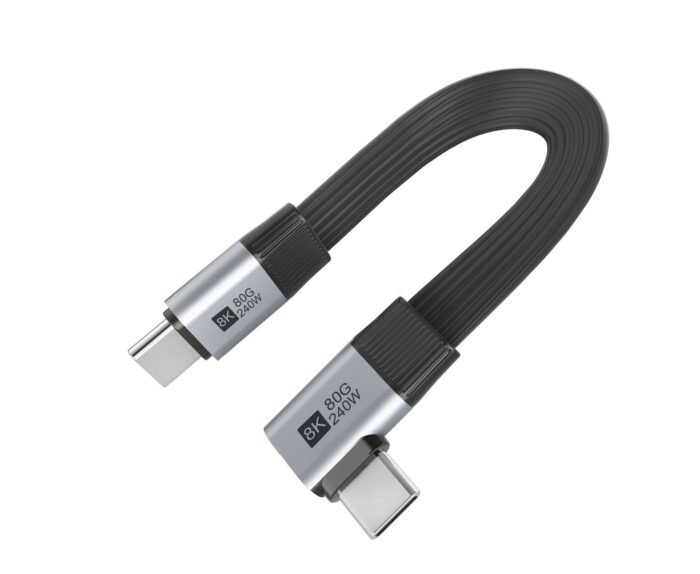 USB4 Full-featured flat cable 80G Angle side - Image 3